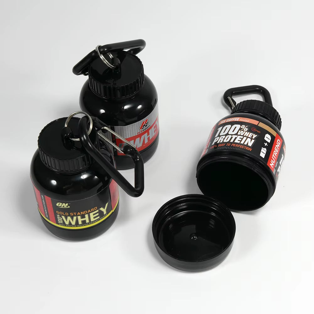 ๐ ZK30 Mini Protein Powder Container โ Keychain Pill Organizer | Sport Supplement Cup (7.5 x 5 cm)