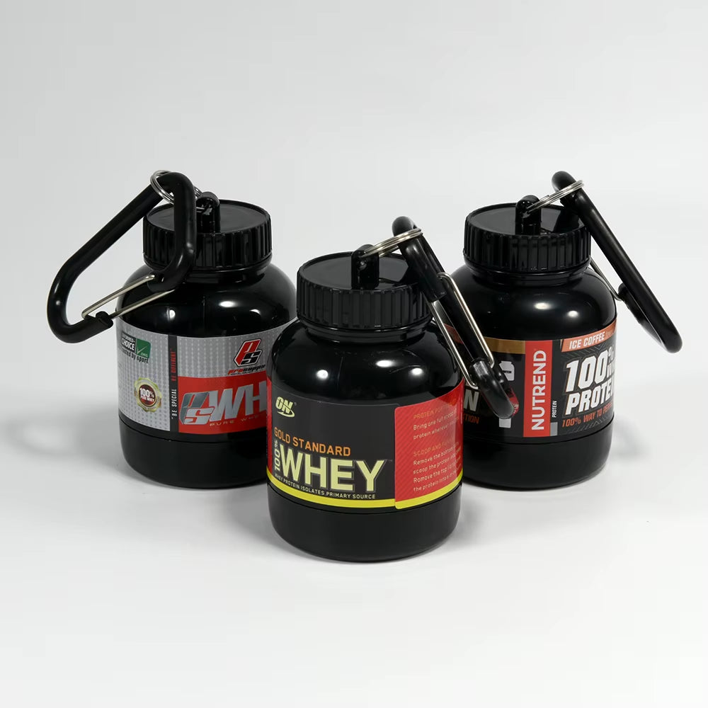 ๐ ZK30 Mini Protein Powder Container โ Keychain Pill Organizer | Sport Supplement Cup (7.5 x 5 cm)