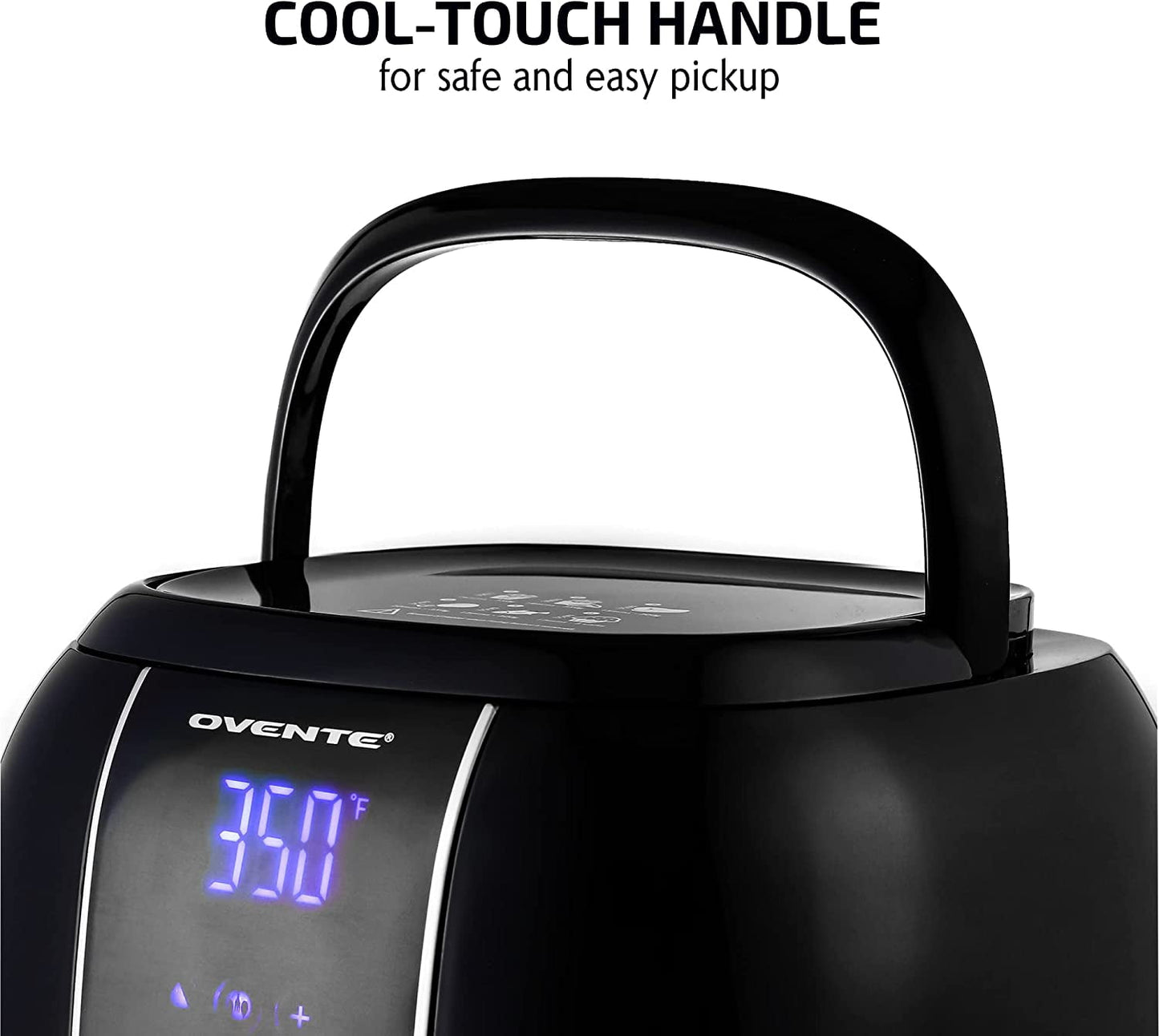 🖤 Compact 3.2 Qt Air Fryer – LED Touchscreen, 6 Presets, Non-Stick, Oil-Free Frying | OVENTE FAD61302B
