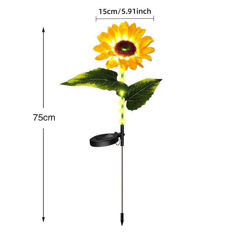🌻 Solar Sunflower LED Lights – Magical 3-Head Garden Decor (72cm Tall, IP65 Waterproof)