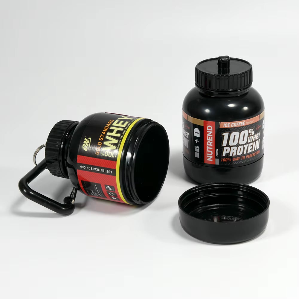 ๐ ZK30 Mini Protein Powder Container โ Keychain Pill Organizer | Sport Supplement Cup (7.5 x 5 cm)