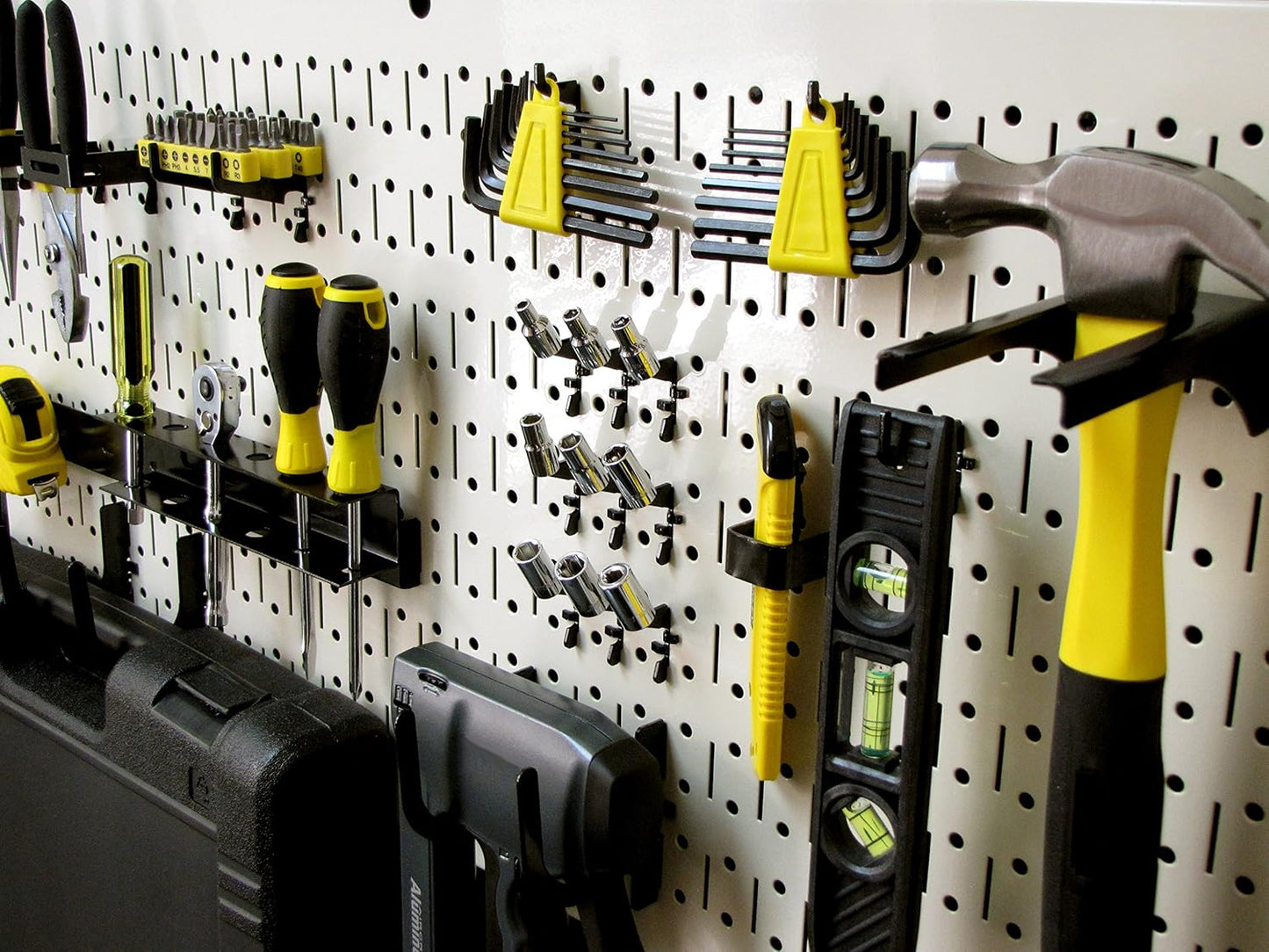 Wall Control Metal Pegboard Value Pack – (3) 32" x 16" Horizontal Beige Panels – Heavy-Duty Steel Wall Organizer for Garage, Home & Workshop – Includes Mounting Hardware – Made in USA