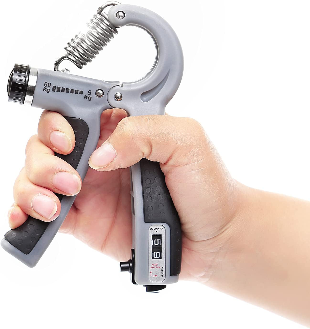 Smart Counting Hand Grip Strengthener – Adjustable Resistance 11-132Lbs, Quiet Forearm Trainer – 2-Pack Grip Strengthener with Non-Slip Handles & Velvet Bag – for Athletes, Rehab & Muscle Building