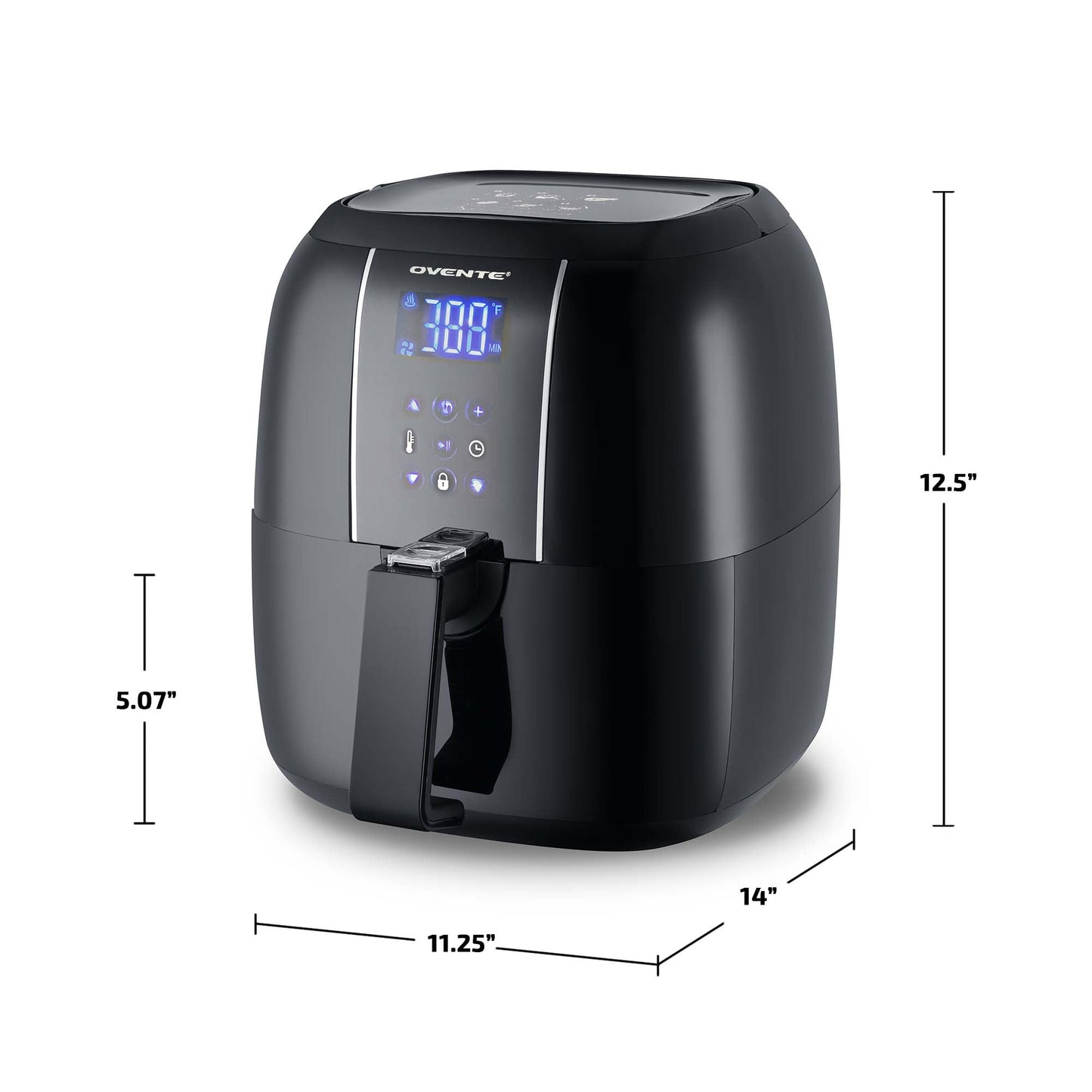🖤 Compact 3.2 Qt Air Fryer – LED Touchscreen, 6 Presets, Non-Stick, Oil-Free Frying | OVENTE FAD61302B