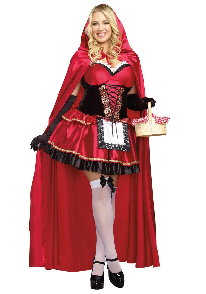 High Quality Little Red Riding Hood Costume Fancy Adult Cheap Hallowen Dressing up Fantasia Feminina Christmas Costumes