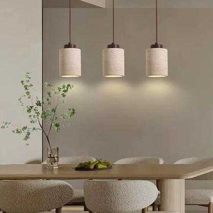 🪨 Japanese Wabi-Sabi Stone Pendant Lamp – Modern Bedside Hanging Light for Bedroom, Bar, or B&B