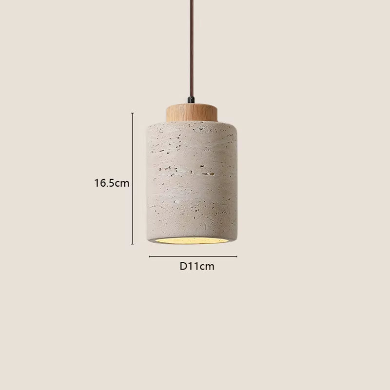 🪨 Japanese Wabi-Sabi Stone Pendant Lamp – Modern Bedside Hanging Light for Bedroom, Bar, or B&B