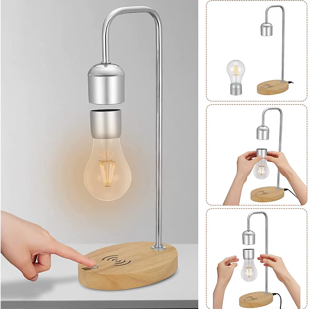 ✨ MagLev Glow Bulb – Floating LED Light + Wireless Charger in One!