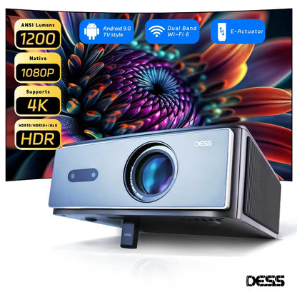 🔥 C4 PRO 4K Projector – 1200ANSI Full HD Home Cinema Beamer with WiFi6, Auto Focus & Ceiling Mode | 32GB Smart TV