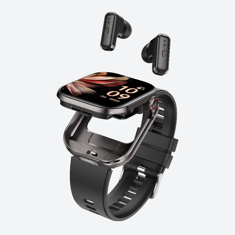 2-In-1 Wireless Headset Smartwatch, Smart Watch with Earbuds, Comes with a Silicone Protective Case, Wireless Calling, Music Play, Fitness Tracker, Smartwatch for Men Women, Compatible with Android and Iphone,The Best Gift for Family and Friends