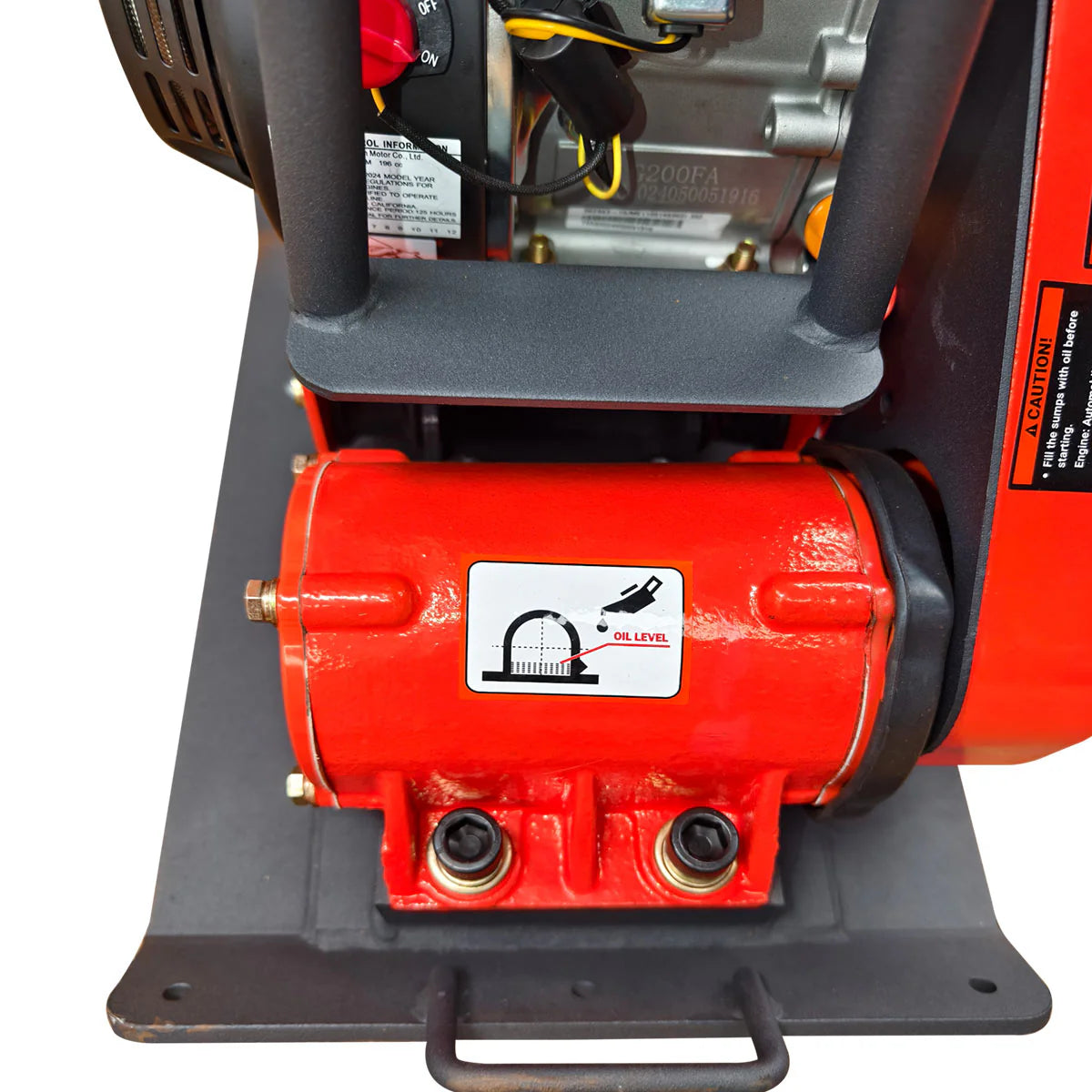 2380 Lbs Heavy-Duty Plate Compactor, 6.5 HP Loncin G200F Engine, 8" Compaction Depth, TMG-PC60