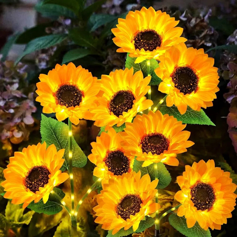 🌻 Solar Sunflower LED Lights – Magical 3-Head Garden Decor (72cm Tall, IP65 Waterproof)