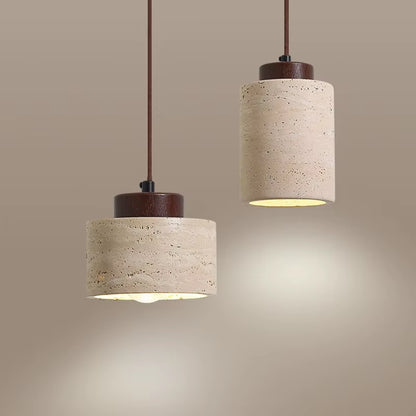 🪨 Japanese Wabi-Sabi Stone Pendant Lamp – Modern Bedside Hanging Light for Bedroom, Bar, or B&B