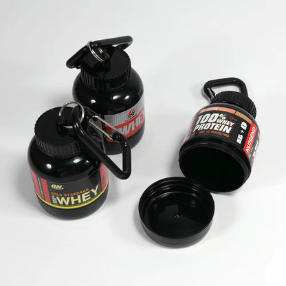 🔑 ZK30 Mini Protein Powder Container – Keychain Pill Organizer | Sport Supplement Cup (7.5 x 5 cm)