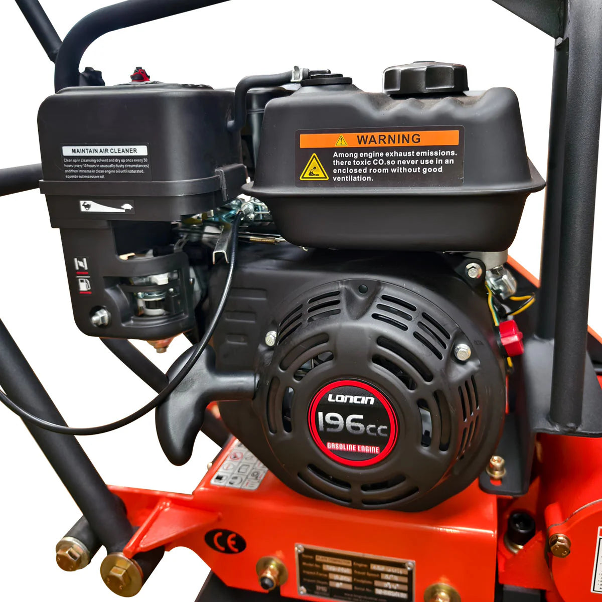 2380 Lbs Heavy-Duty Plate Compactor, 6.5 HP Loncin G200F Engine, 8" Compaction Depth, TMG-PC60