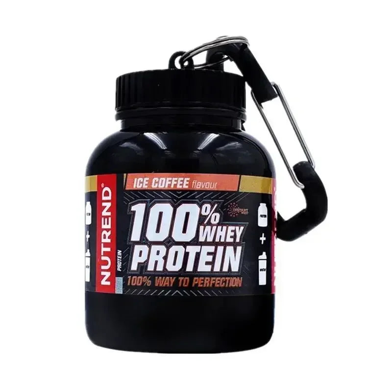 🔑 Portable Protein Powder Container – Keychain Pill Organizer Cup (75x50 mm)