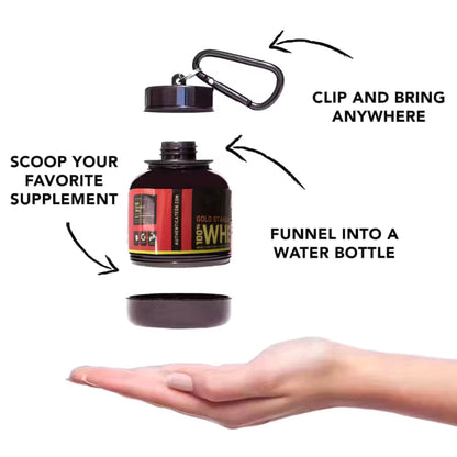 🔑 ZK30 Mini Protein Powder Container – Keychain Pill Organizer | Sport Supplement Cup (7.5 x 5 cm)