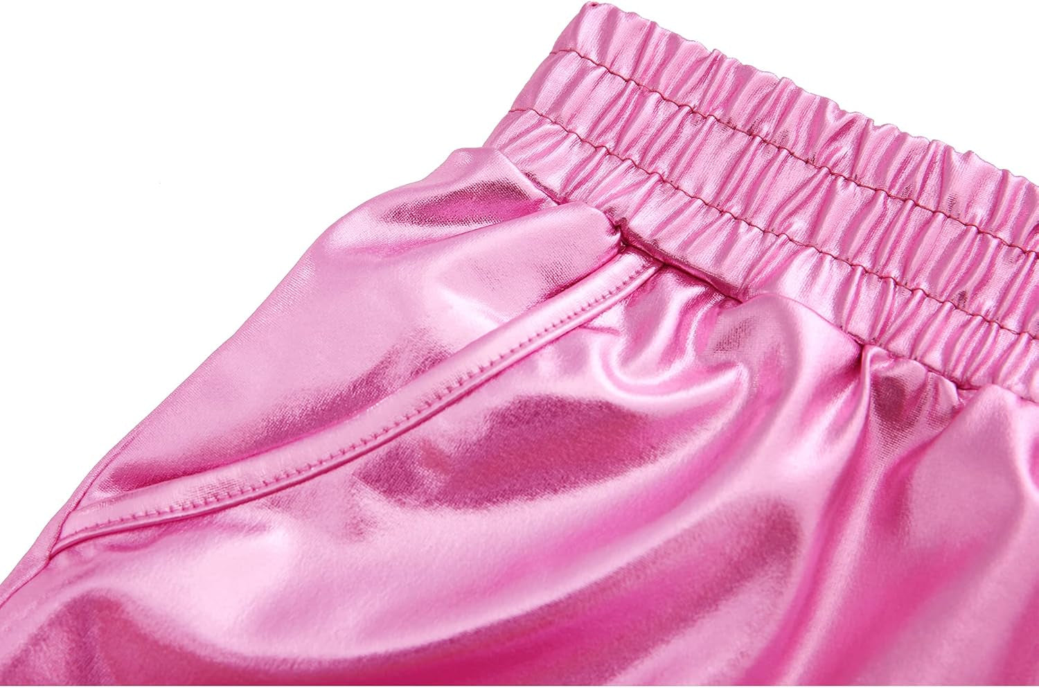 Women'S Metallic Shorts Shiny Pants with Elastic Waist Hot Rave Dance Clothing