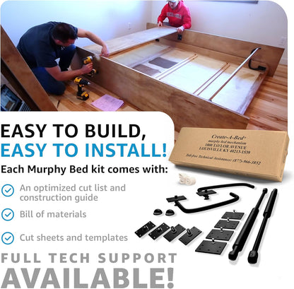 🚀 SpaceMax Pro: Full-Size Horizontal Murphy Bed Kit (Made in USA)