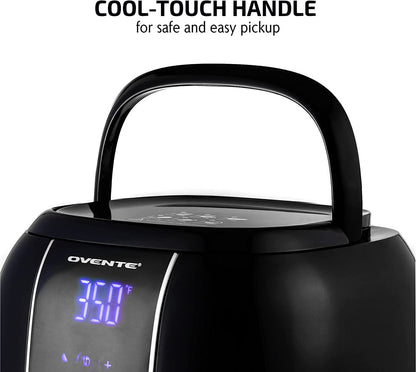 🖤 Compact 3.2 Qt Air Fryer – LED Touchscreen, 6 Presets, Non-Stick, Oil-Free Frying | OVENTE FAD61302B