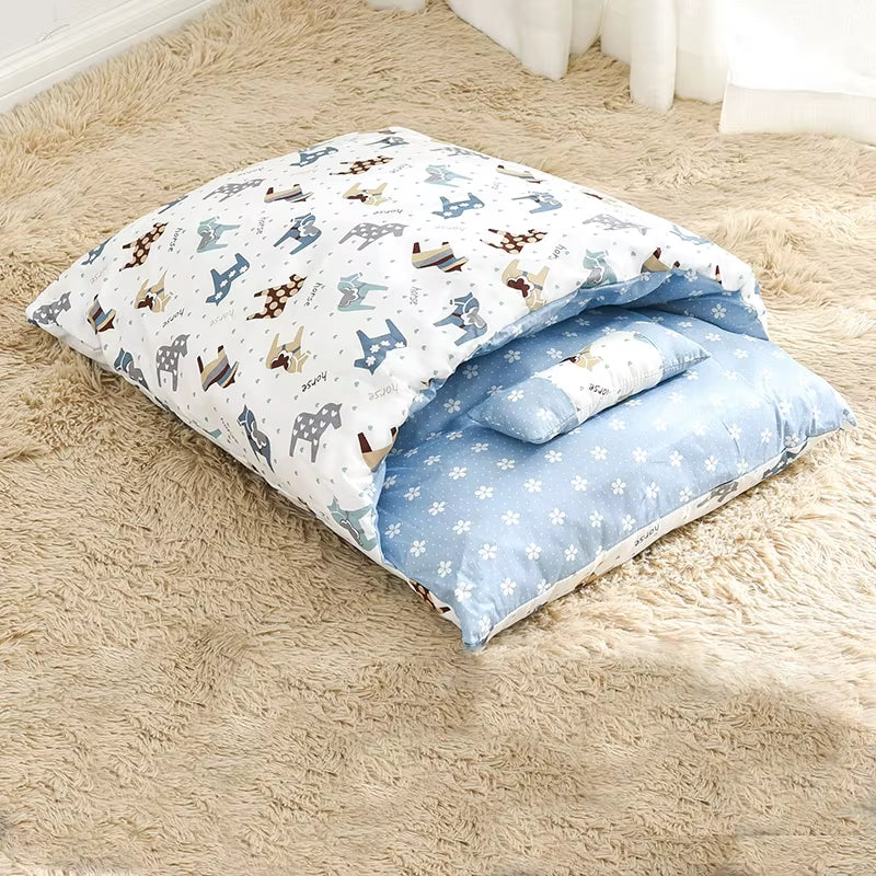 🐾 CozyCloud Pet Bed – Removable & Ultra-Snug Winter Retreat for Cats & Small Dogs!