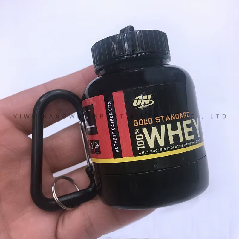 🔑 ZK30 Mini Protein Powder Container – Keychain Pill Organizer | Sport Supplement Cup (7.5 x 5 cm)