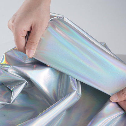 Womens Shiny Metallic Pants, Holographic Disco Sweatpant for 70S 80S Alien Space Cowgirl Halloween Costume