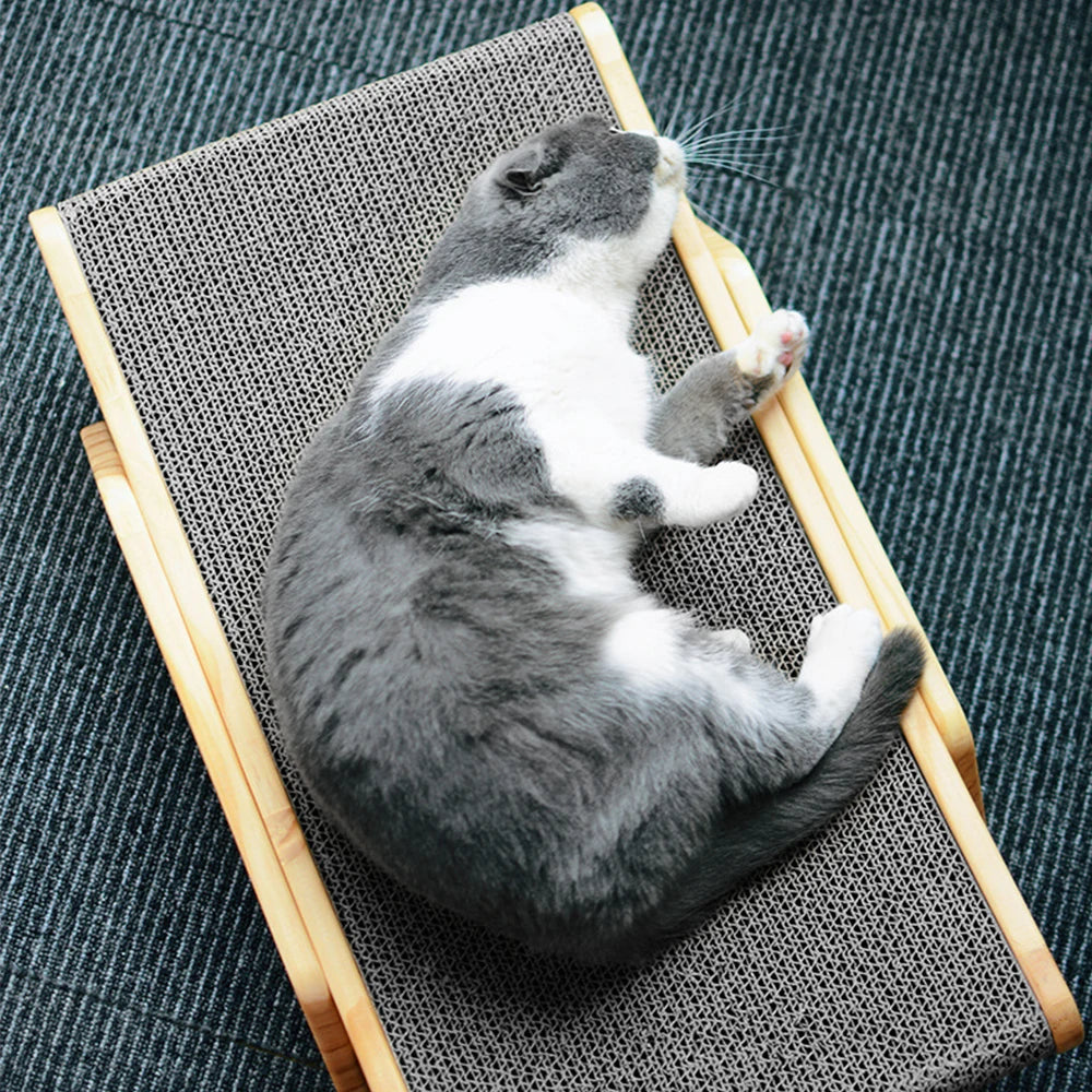 🐱 Claw & Nap 3-in-1 – The Ultimate Wooden Cat Scratcher Lounge!