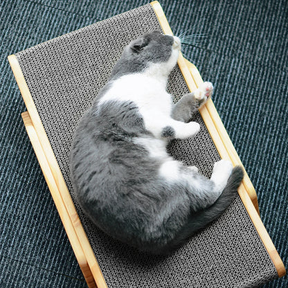 🐱 Claw & Nap 3-in-1 – The Ultimate Wooden Cat Scratcher Lounge!
