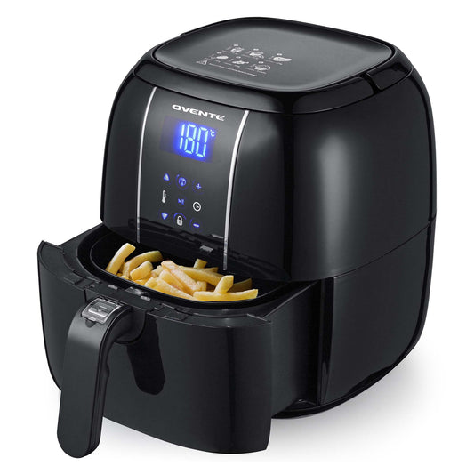 🖤 Compact 3.2 Qt Air Fryer – LED Touchscreen, 6 Presets, Non-Stick, Oil-Free Frying | OVENTE FAD61302B