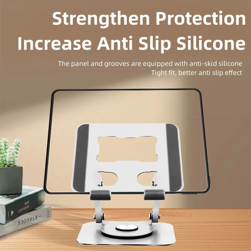🌟 360° Rotating iPad Stand – The Ultimate Adjustable Tablet Holder for Work & Play!