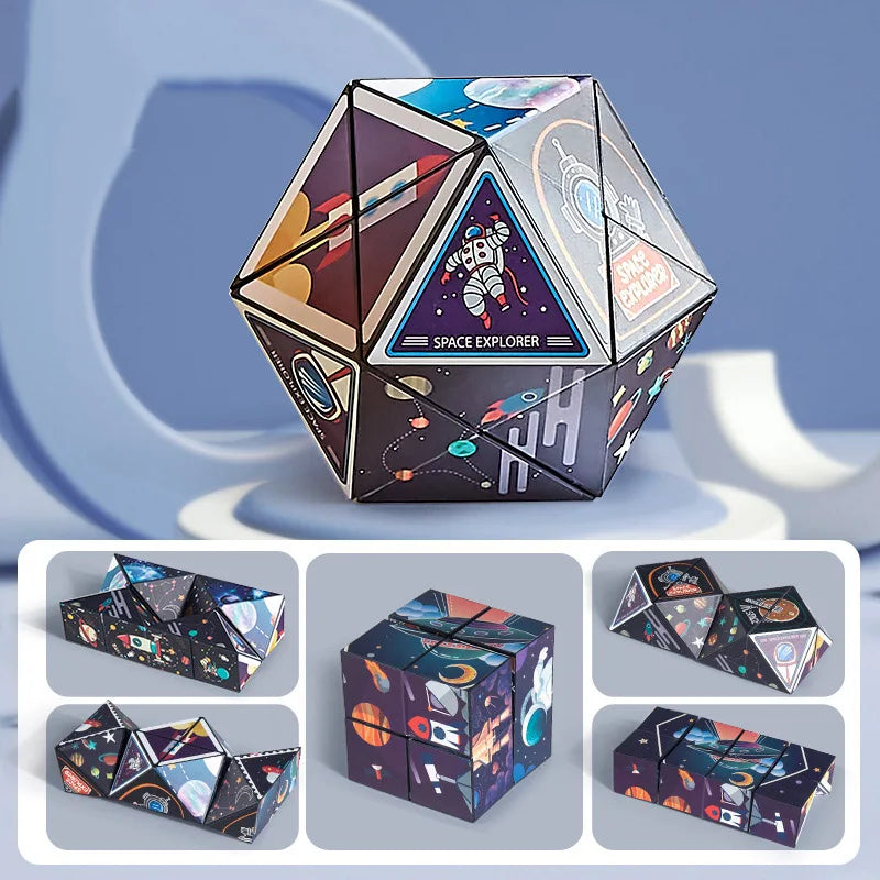  Shape Shifting Magnetic Magic Cube – 3D Puzzle Fidget Toy Flip. Fold. Create. De-Stress.