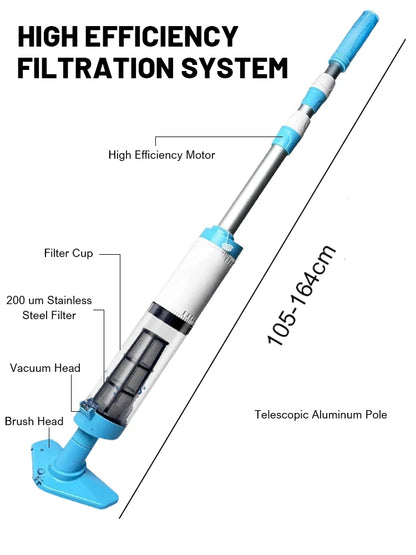 3-in-1 Cordless Rechargeable Pool Vacuum Cleaner – Handheld & Powerful Clean Smarter, Not Harder. For Pools, Spas & Bathtubs.