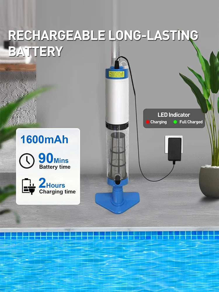 3-in-1 Cordless Rechargeable Pool Vacuum Cleaner – Handheld & Powerful Clean Smarter, Not Harder. For Pools, Spas & Bathtubs.