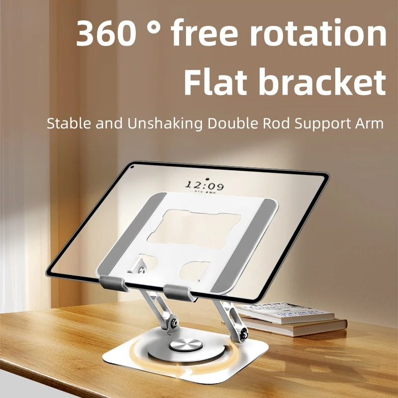 🌟 360° Rotating iPad Stand – The Ultimate Adjustable Tablet Holder for Work & Play!
