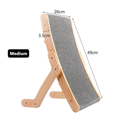 🐱 Claw & Nap 3-in-1 – The Ultimate Wooden Cat Scratcher Lounge!