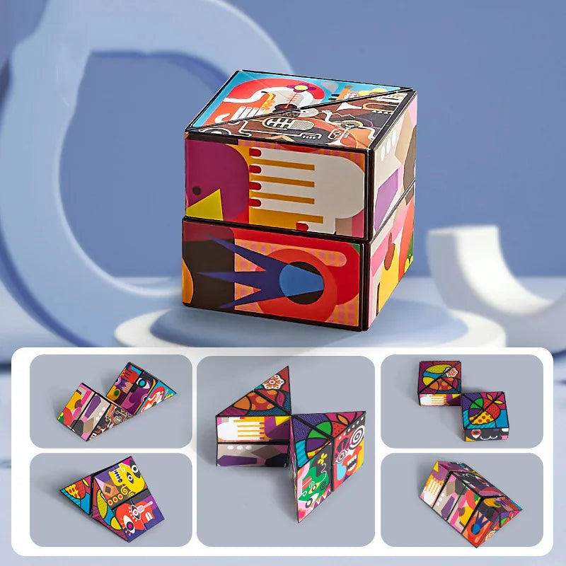  Shape Shifting Magnetic Magic Cube – 3D Puzzle Fidget Toy Flip. Fold. Create. De-Stress.