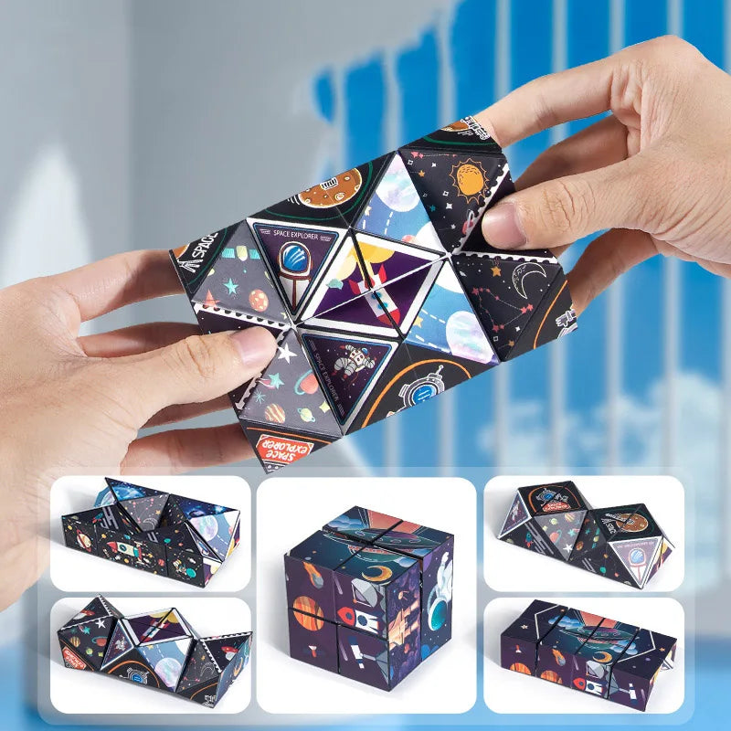 Shape Shifting Magnetic Magic Cube – 3D Puzzle Fidget Toy Flip. Fold. Create. De-Stress.
