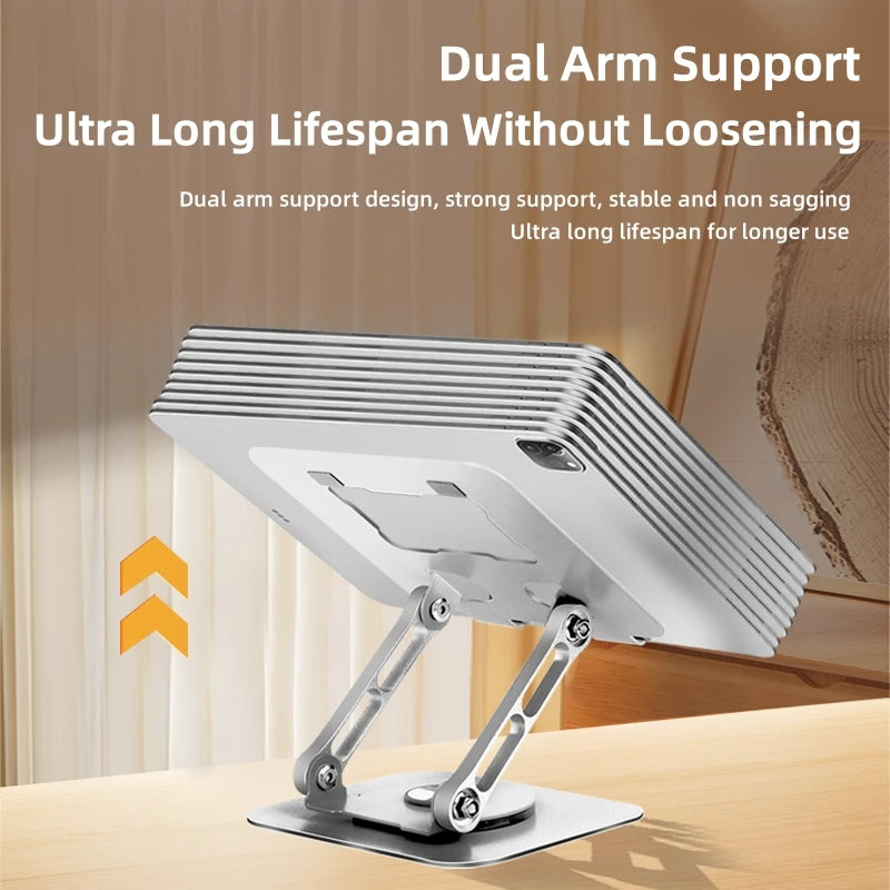 🌟 360° Rotating iPad Stand – The Ultimate Adjustable Tablet Holder for Work & Play!