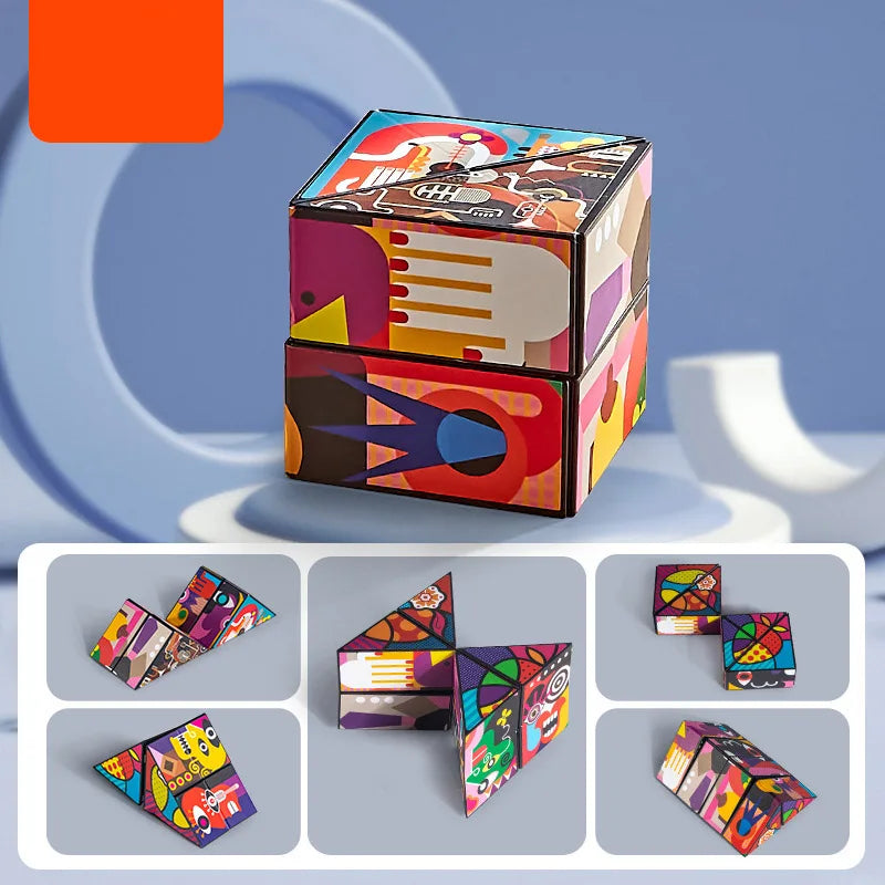  Shape Shifting Magnetic Magic Cube – 3D Puzzle Fidget Toy Flip. Fold. Create. De-Stress.
