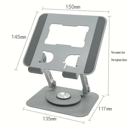 🌟 360° Rotating iPad Stand – The Ultimate Adjustable Tablet Holder for Work & Play!