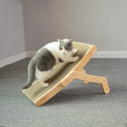 🐱 Claw & Nap 3-in-1 – The Ultimate Wooden Cat Scratcher Lounge!