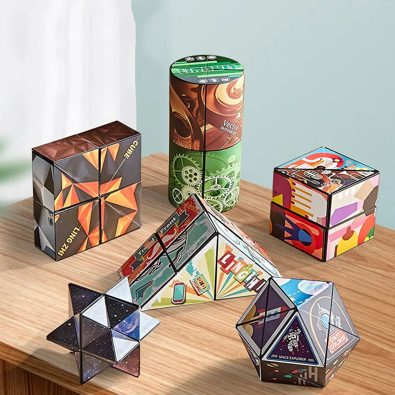  Shape Shifting Magnetic Magic Cube – 3D Puzzle Fidget Toy Flip. Fold. Create. De-Stress.