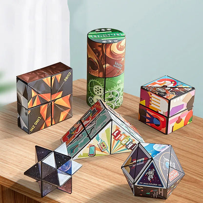  Shape Shifting Magnetic Magic Cube – 3D Puzzle Fidget Toy Flip. Fold. Create. De-Stress.