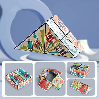  Shape Shifting Magnetic Magic Cube – 3D Puzzle Fidget Toy Flip. Fold. Create. De-Stress.