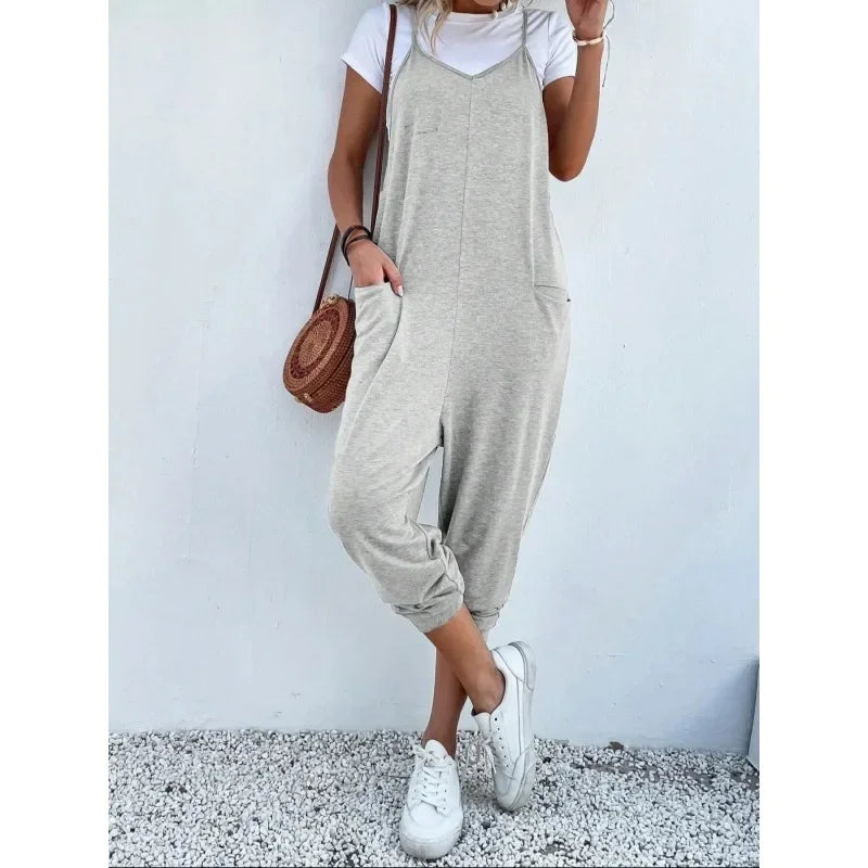 ☀️ Plus Size Summer Wide-Leg Jumpsuit – 1XL to 5XL Effortless Style Meets All-Day Comfort