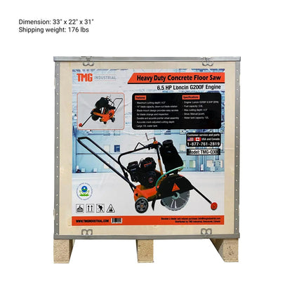 Heavy-Duty Walk behind Concrete Floor Saw, W/6.5 HP Loncin Gasoline Engine, 3" Cutting Depth, TMG-Q300