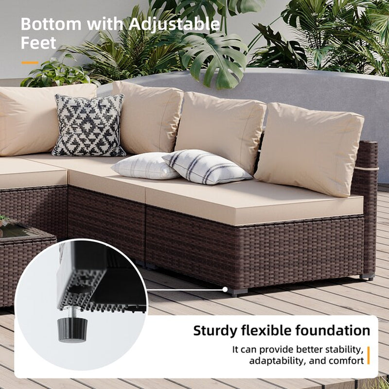 Bohemian 7-Piece Patio Set – Cozy Beige Retreat