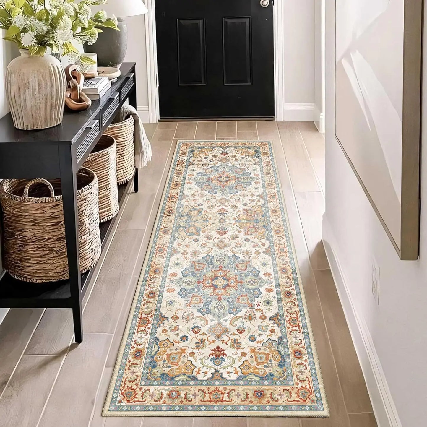 ✨ Boho Runner Rug – Super Soft & Anti-Slip Hallway/Kitchen/Bedroom Carpet (Stylish & Cozy!)