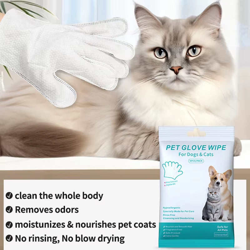 🐾 FreshPaws Wash-Free Gloves – The Ultimate Quick Clean for Cats & Dogs!